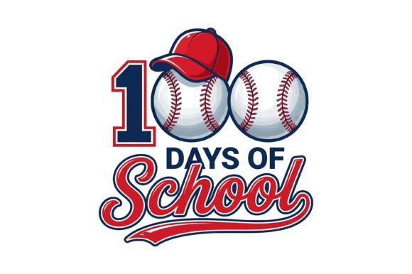 100 Days of School Baseball Graphics for T-Shirt Designs