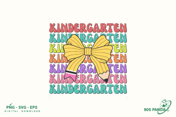 Back School Kindergarten Retro PNG for Crafts and Graphics