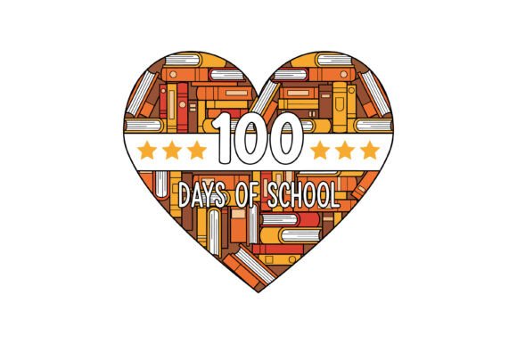 Book Lover 100 Days School Graphics for T-Shirt Designs