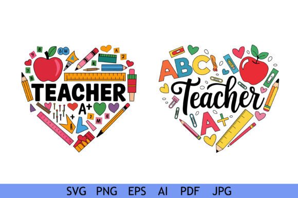 Colorful Teacher Appreciation Heart Review