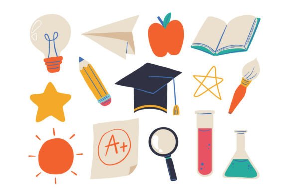 Hand Drawn Education School Collection: A Playful Graphic Asset for Digital Sellers