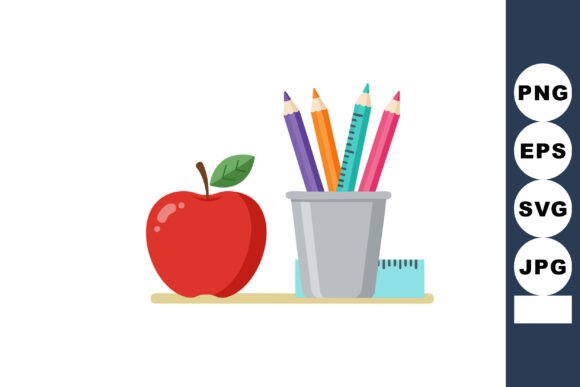 Red Apple with Colorful Pences and Rule Embroidery Review
