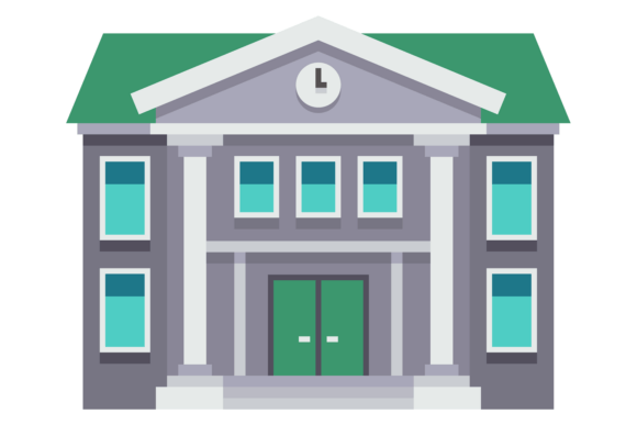 School Facade Graphic for Digital Product Creators