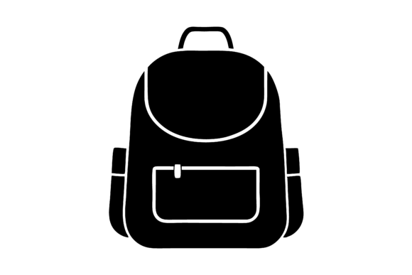 Simple Black Backpack Silhouette SVG for Modern Graphics and Icons
