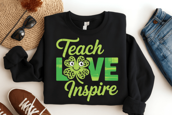 Teach Love Inspire Shamrock Teacher PNG for Blog and Web Design
