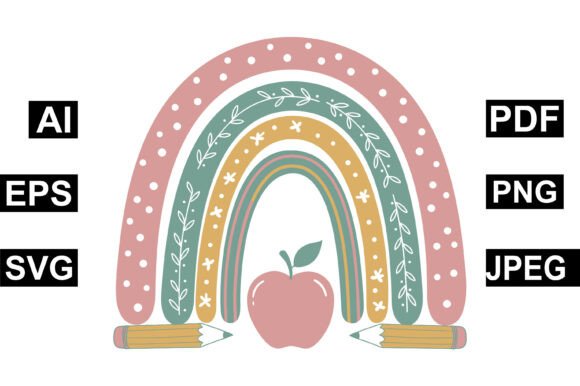 Whimsical Teacher Rainbow Clipart Set Review